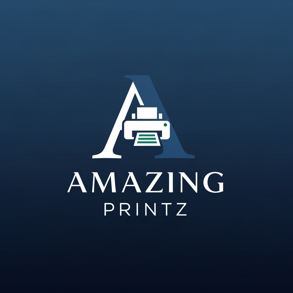 AI Design for create a elegant and professional logo for my business "Amazing Printz" our business is one stop solution for printing and branding