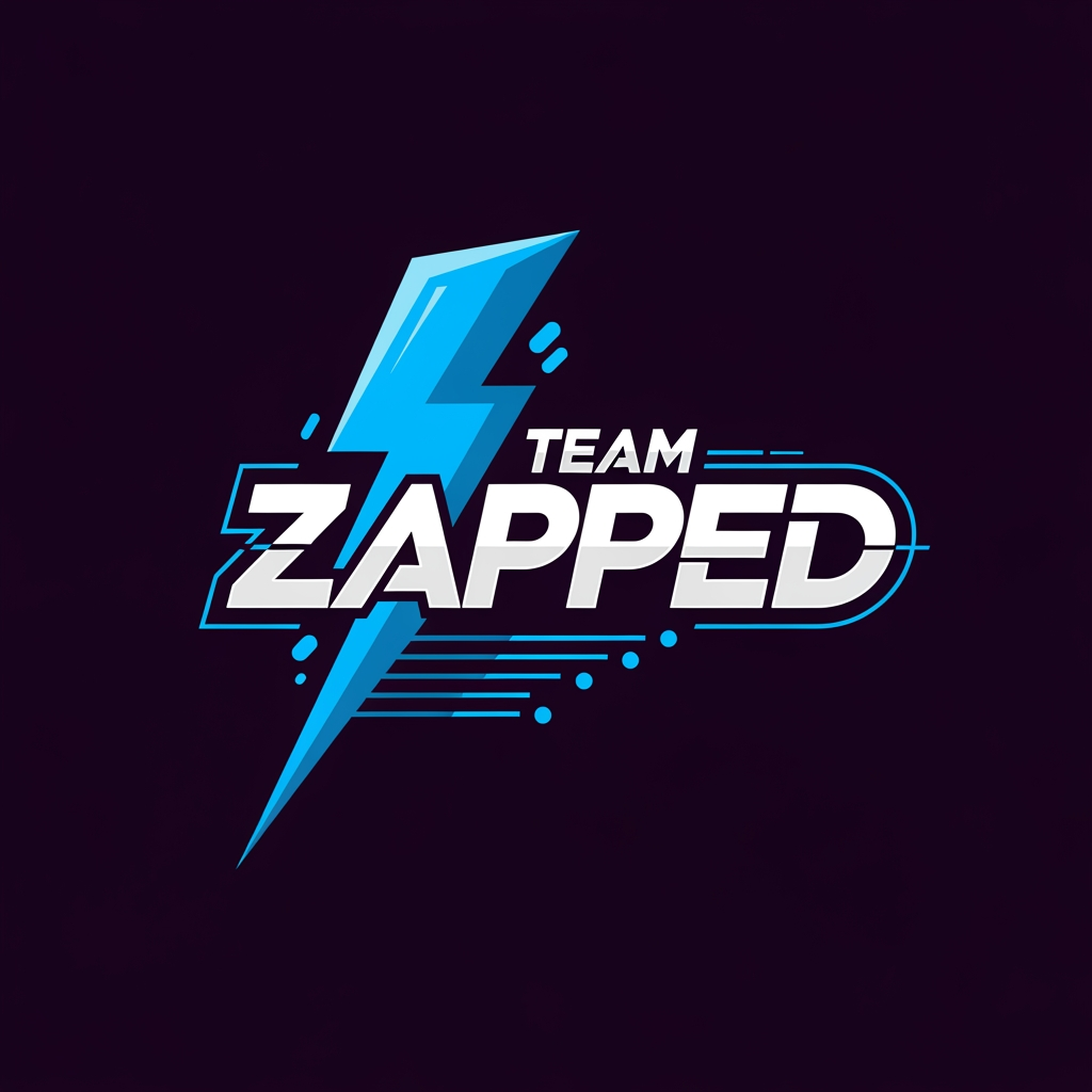AI Design for we are i a hackathon, the team name is "Team Zapped" we are 4 members and we are looking for bold, clean, aesthetic, creative look for our logo, which leaves an impact on the judges