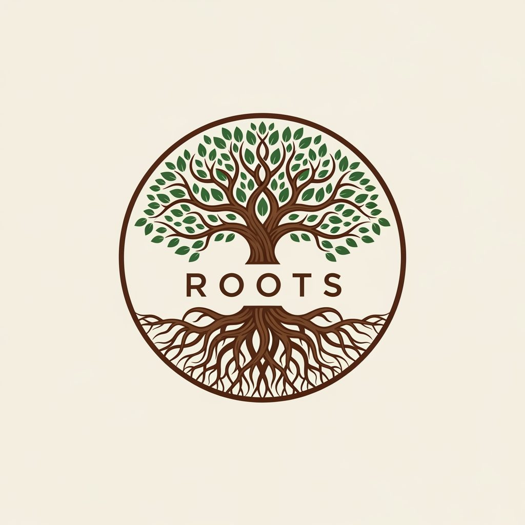 AI Design for can you create a logo for the brand ROOTS