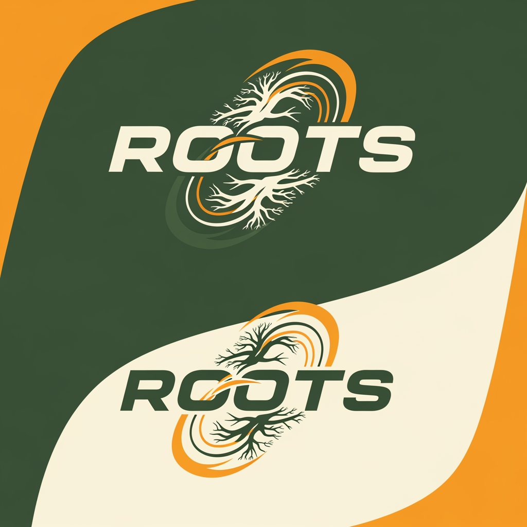 AI Design for can you create a logo for the brand ROOTS es para una marca de deporte