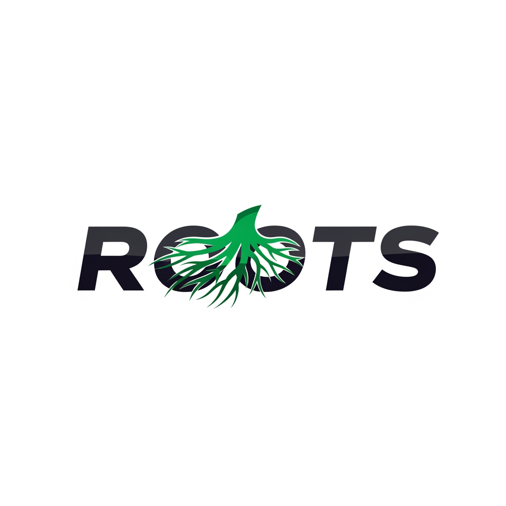 AI Design for can you create a logo for the brand ROOTS es para una marca de deporte