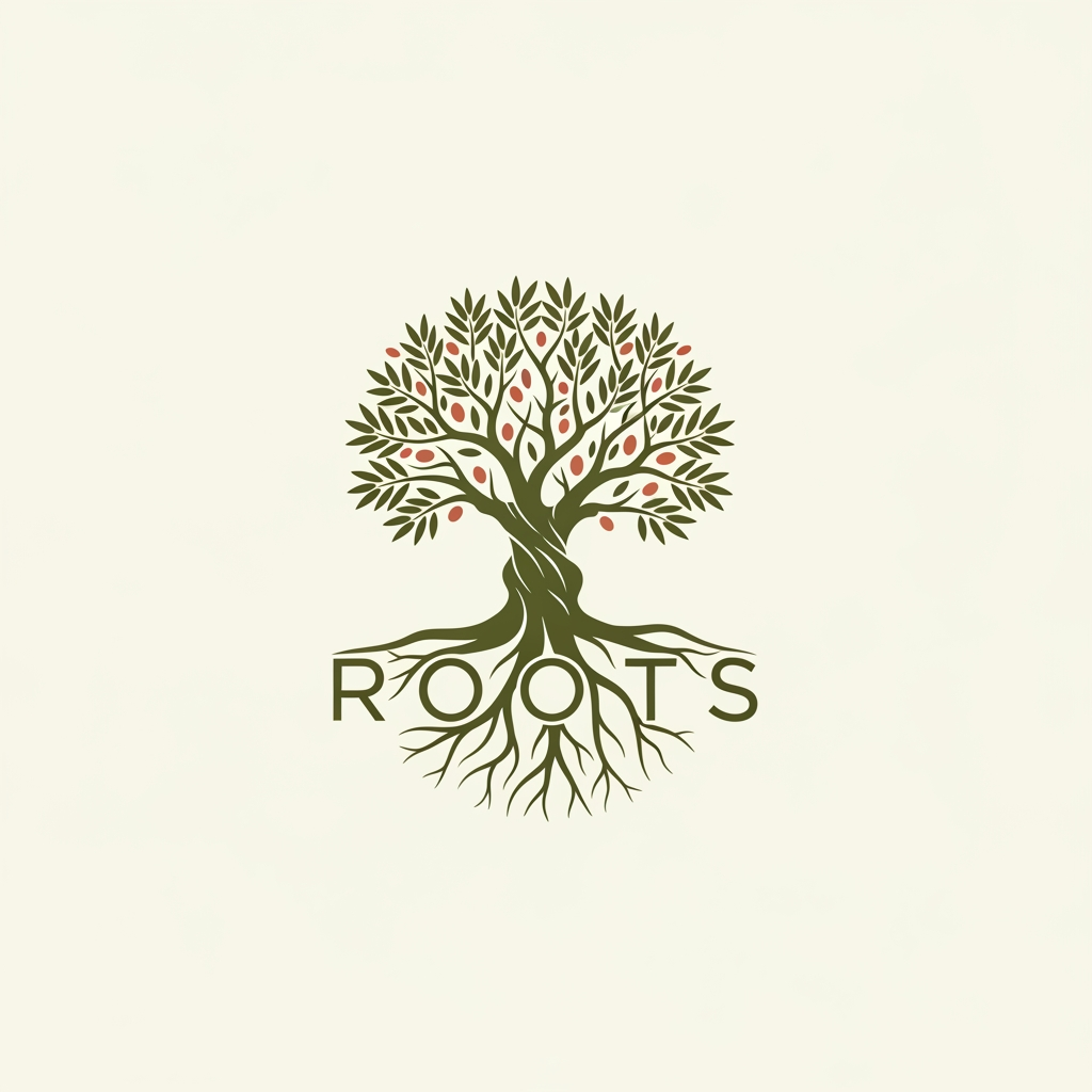 AI Design for can you create a logo for the brand ROOTS es para una marca de deporte basada en valores mediterraneos y elegantes.
Minimalista 
Más minimalista