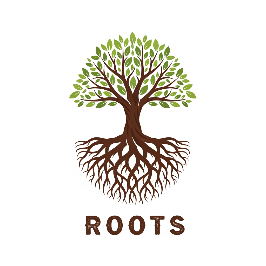 AI Design for can you create a logo for the brand ROOTS