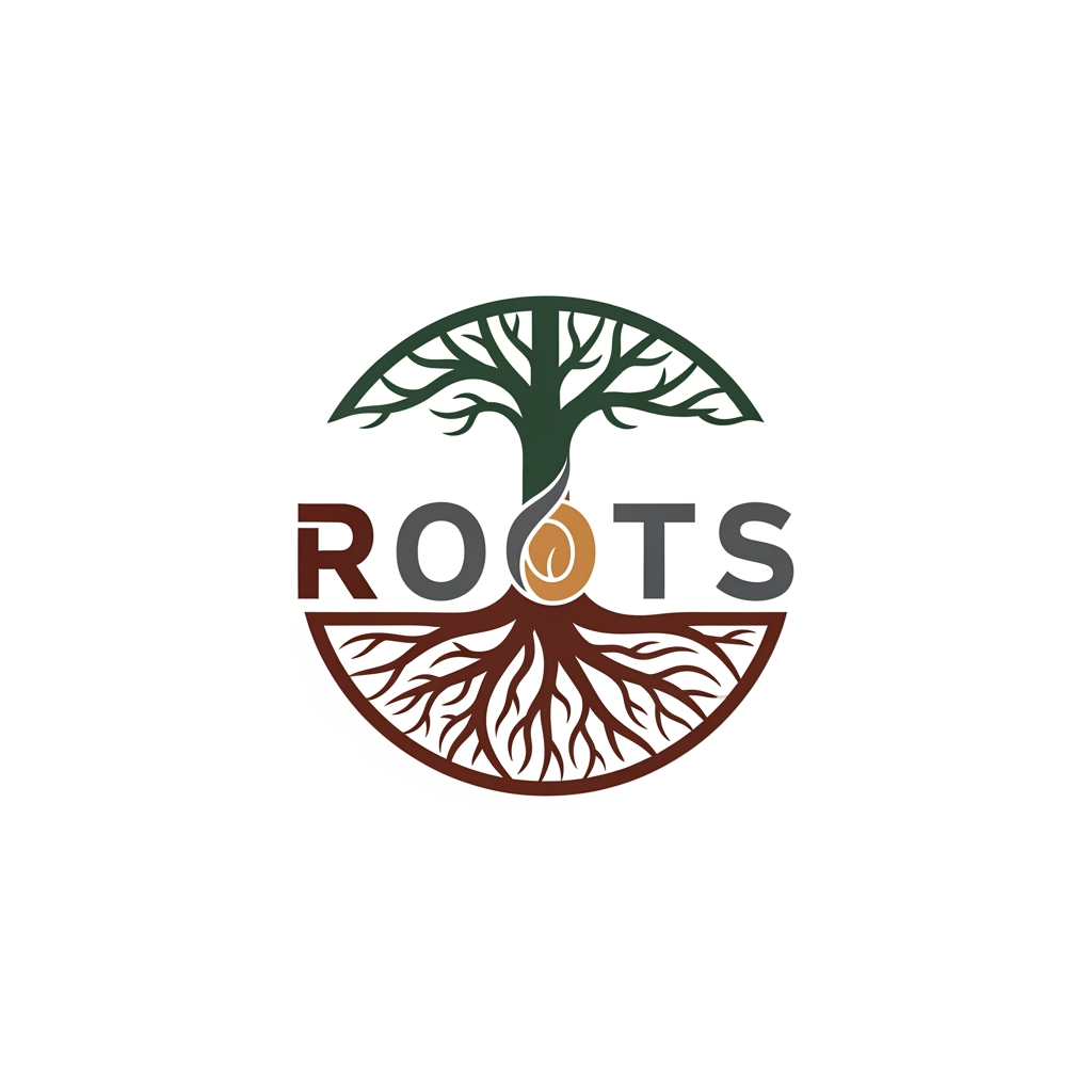 AI Design for can you create a logo for the brand ROOTS