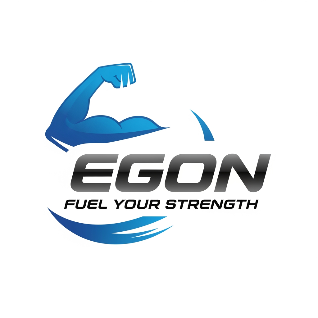 AI Design for logo for gym wear brand name EGON and tagline is fuel your strength