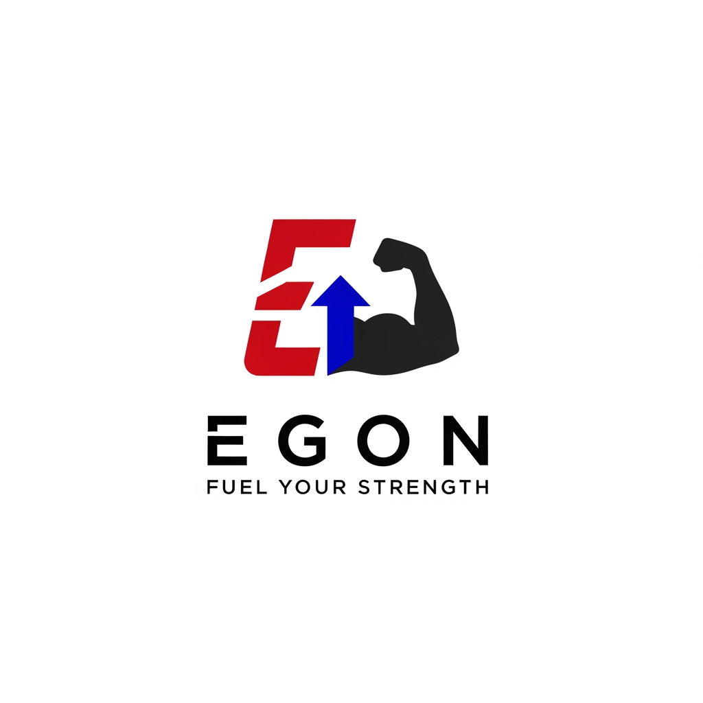AI Design for logo for gym wear brand name EGON and tagline is fuel your strength