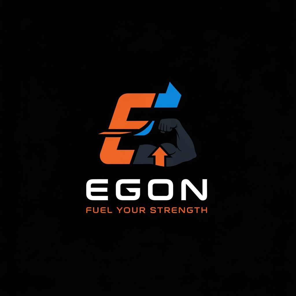 AI Design for logo for gym wear brand name EGON and tagline is fuel your strength