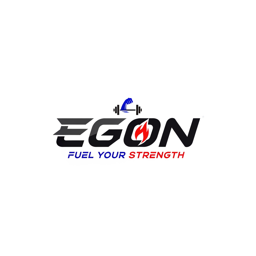 AI Design for logo for gym wear brand name EGON and tagline is fuel your strength