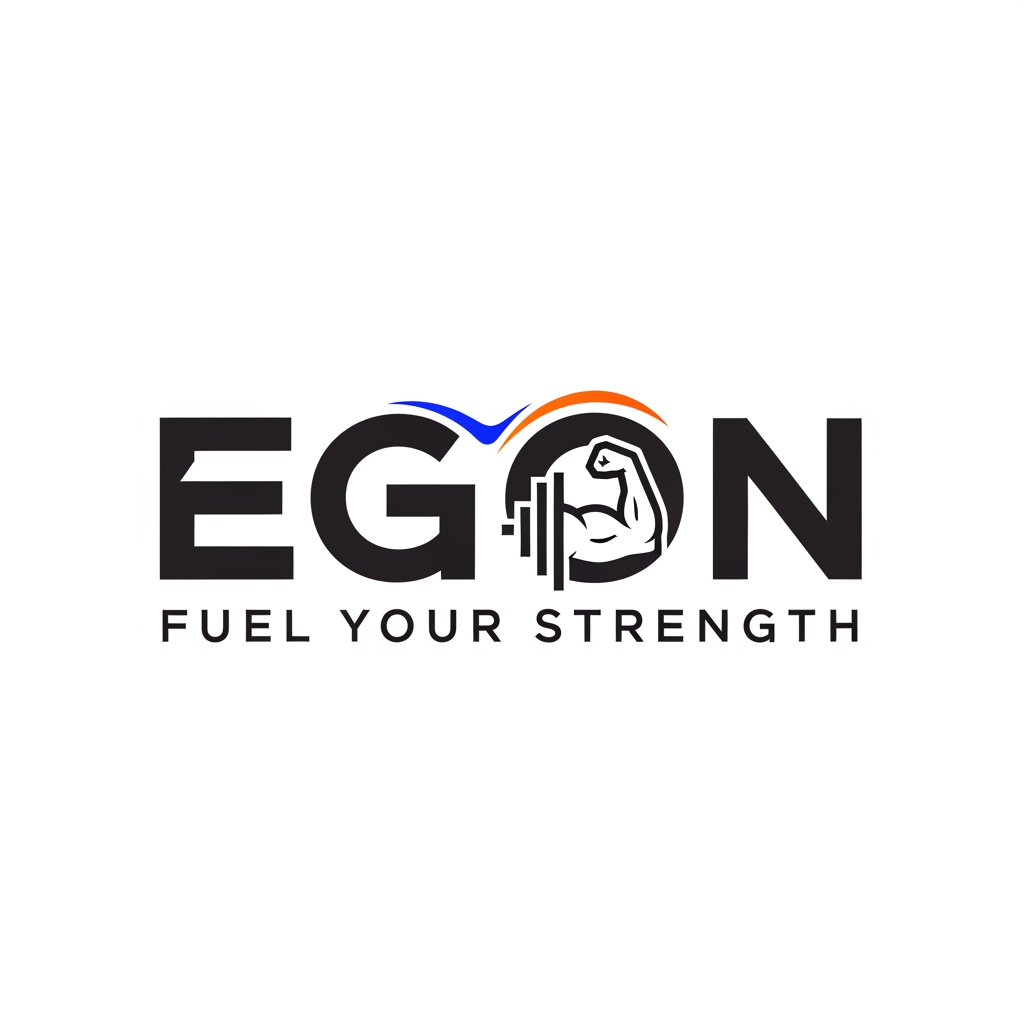 AI Design for logo for gym wear brand name EGON and tagline is fuel your strength