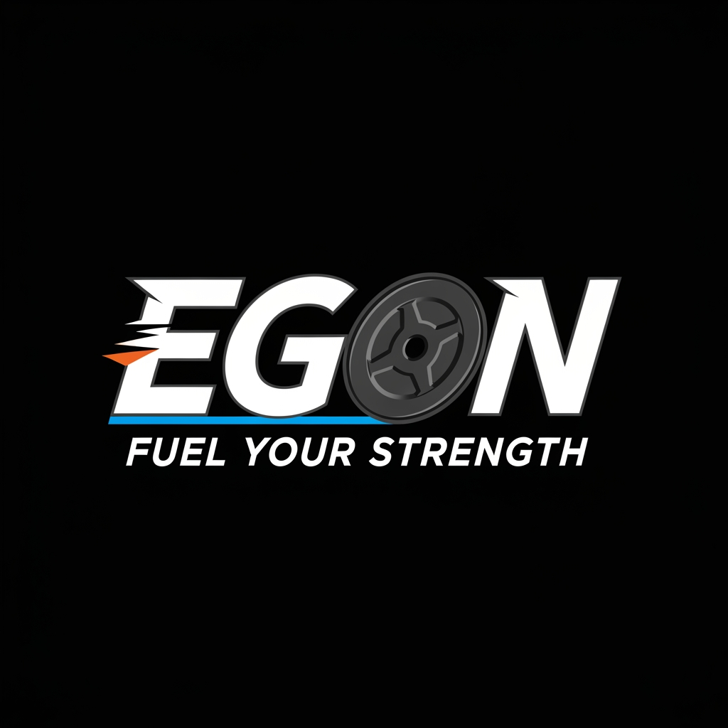 AI Design for logo for gym wear brand name EGON and tagline is fuel your strength