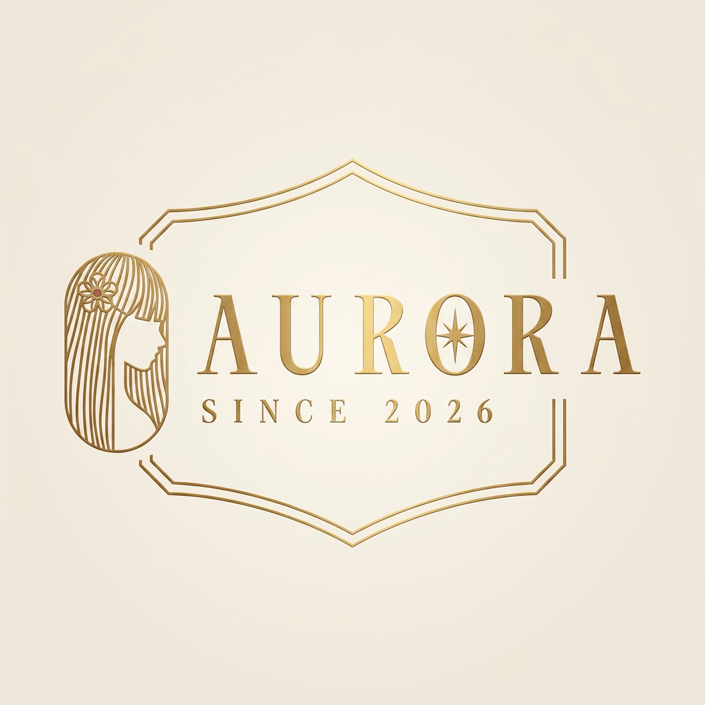 AI Design for i am currently making a wesite called"aurora" which sells makeup products i want a simple logo this is my current logo and i want to make it a little more looky luxury+beign+gold theme is my website so i want a logo that matches with the thweme but i want a simple logo i want the logo in a particular shape. it is a makeup products brand not a jewellery brsnd\