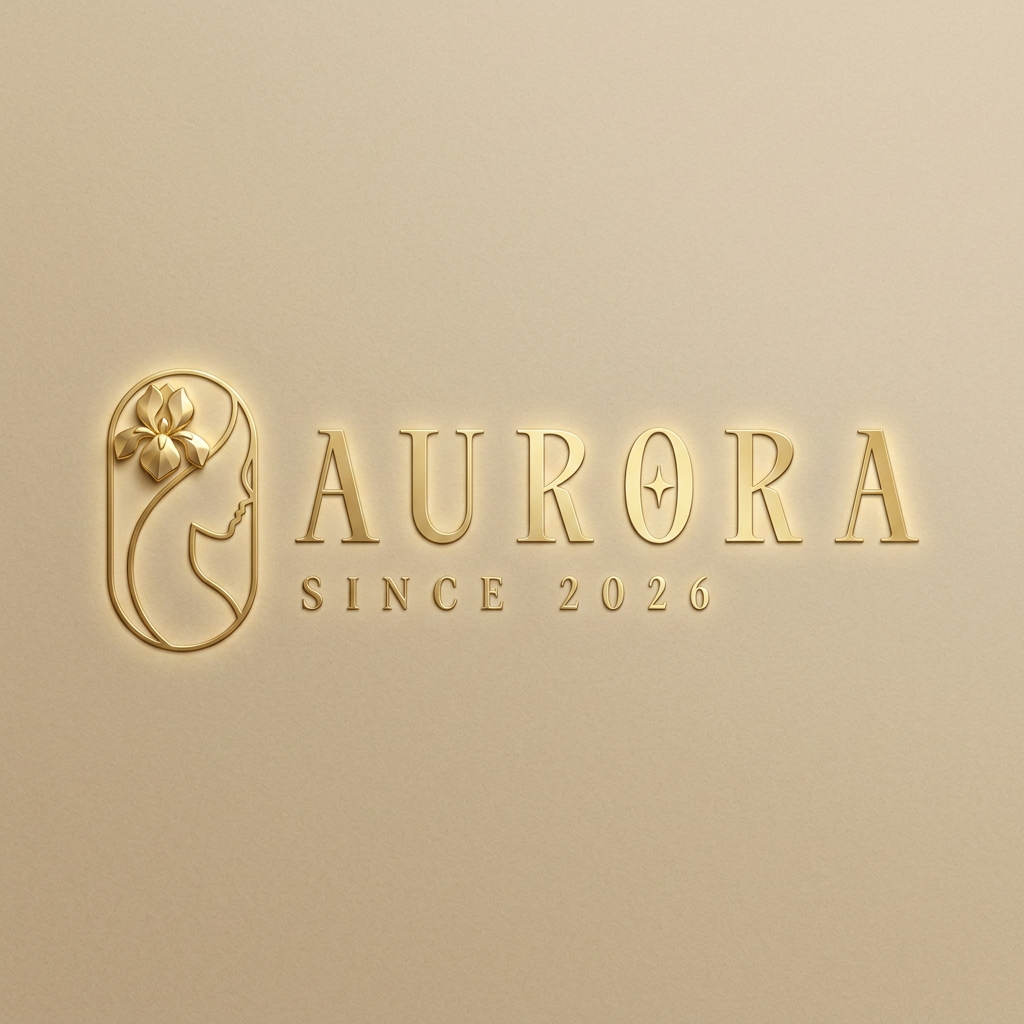i am currently making a wesite called"aurora" which sells makeup products i want a simple logo this is my current logo and i want to make it a little more looky luxury+beign+gold theme is my website so i want a logo that matches with the thweme but i want a simple logo