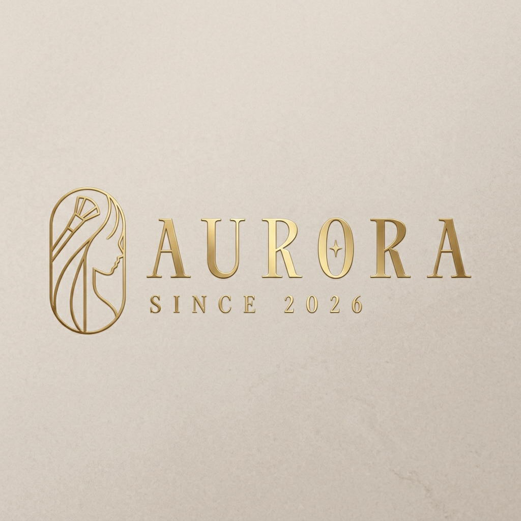 AI Design for i am currently making a wesite called"aurora" which sells makeup products i want a simple logo this is my current logo and i want to make it a little more looky luxury+beign+gold theme is my website so i want a logo that matches with the thweme but i want a simple logo