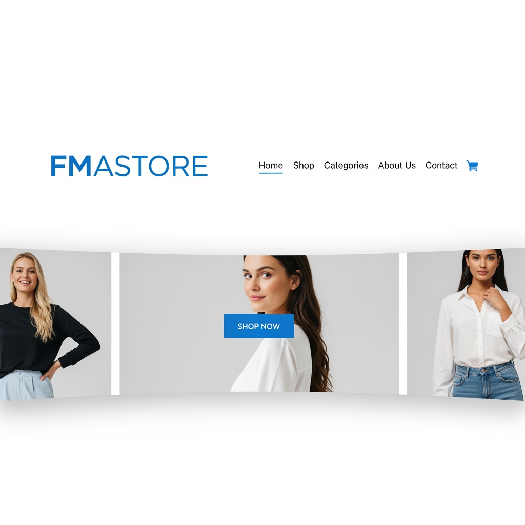 AI Design for make a design with letter FMASTORE logo for e commerce website