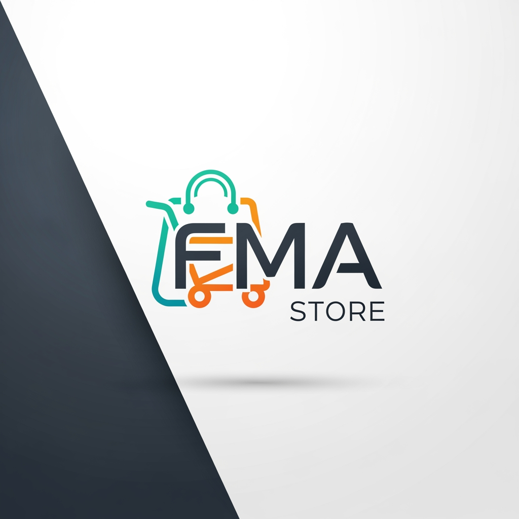 AI Design for make me logo for e commerce website the name is FMASTORE