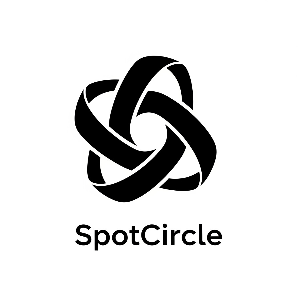 AI Design for Design a premium logo for SpotCircle, a mobile app that helps people discover local communities, hobbies, and meaningful connections.
Create a modern minimal symbol based on the idea of a "connection knot" — not a rope knot, but a clean geometric form where separate paths naturally intertwine to create one unified shape.
The logo should express:
• Belonging
• Connection
• Shared interests
• Community formation
• Finding your people
The symbol should feel like different individuals coming together and creating one shared place. Use 2–3 continuous ribbon-like forms that subtly interconnect and create a meaningful central negative space.
The negative space should be the hero of the mark, representing the community space where people belong.
The design must feel emotionally warm, friendly, modern, and intelligent. It should be highly recognizable at app icon size and memorable after a quick glance.
Visual style:
* 2026 startup branding
* Minimal geometric construction
* Smooth curves
* Bold silhouette
* Strong negative space
* Premium and ownable
Avoid:
* Rope illustrations
* Celtic knots
* Infinity symbols
* Saturn rings
* Orbit logos
* Camera shutters
* Location pins
* People icons
* Chat bubbles
* Puzzle pieces
* Monograms
* Generic tech symbols
The logo should make users feel:
"I found my people."
Flat black vector logo on white background. One iconic symbol only. No gradients, no shadows, no 3D effects.