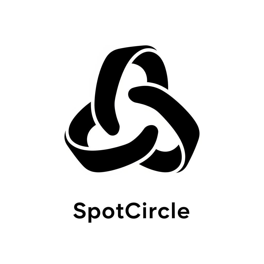 AI Design for Design a premium logo for SpotCircle, a mobile app that helps people discover local communities, hobbies, and meaningful connections.
Create a modern minimal symbol based on the idea of a "connection knot" — not a rope knot, but a clean geometric form where separate paths naturally intertwine to create one unified shape.
The logo should express:
• Belonging
• Connection
• Shared interests
• Community formation
• Finding your people
The symbol should feel like different individuals coming together and creating one shared place. Use 2–3 continuous ribbon-like forms that subtly interconnect and create a meaningful central negative space.
The negative space should be the hero of the mark, representing the community space where people belong.
The design must feel emotionally warm, friendly, modern, and intelligent. It should be highly recognizable at app icon size and memorable after a quick glance.
Visual style:
* 2026 startup branding
* Minimal geometric construction
* Smooth curves
* Bold silhouette
* Strong negative space
* Premium and ownable
Avoid:
* Rope illustrations
* Celtic knots
* Infinity symbols
* Saturn rings
* Orbit logos
* Camera shutters
* Location pins
* People icons
* Chat bubbles
* Puzzle pieces
* Monograms
* Generic tech symbols
The logo should make users feel:
"I found my people."
Flat black vector logo on white background. One iconic symbol only. No gradients, no shadows, no 3D effects.