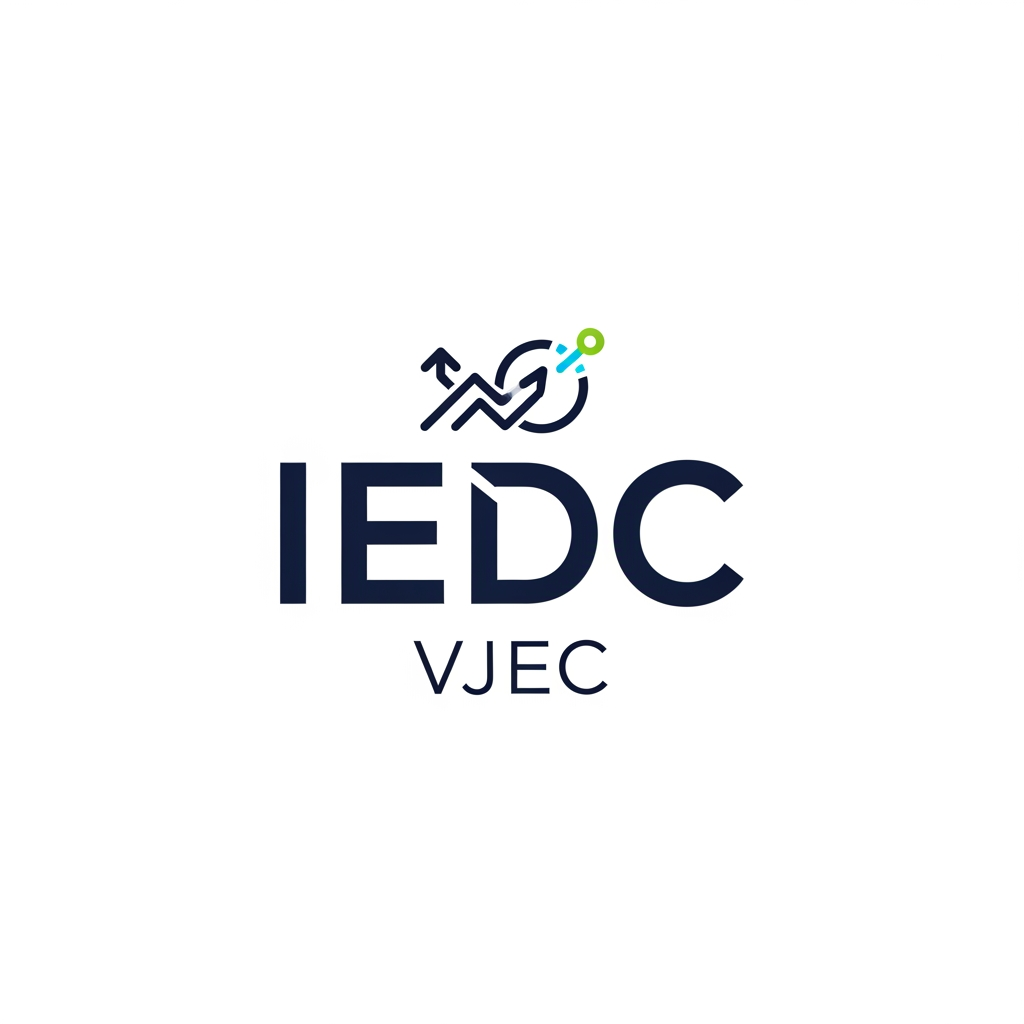 AI Design for a logo for iedc institution nAME VJEC make it minimal change the font
