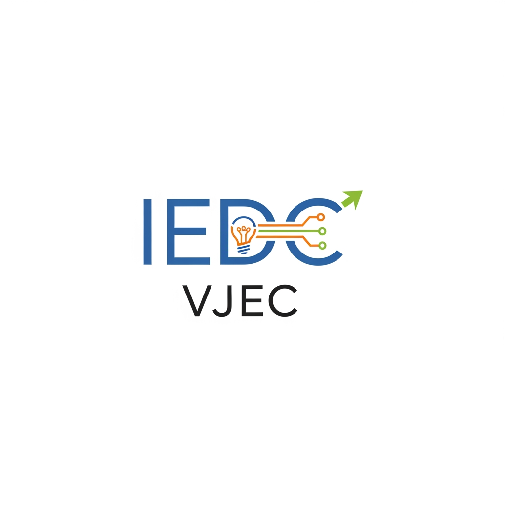 AI Design for a logo for iedc institution nAME VJEC make it minimal