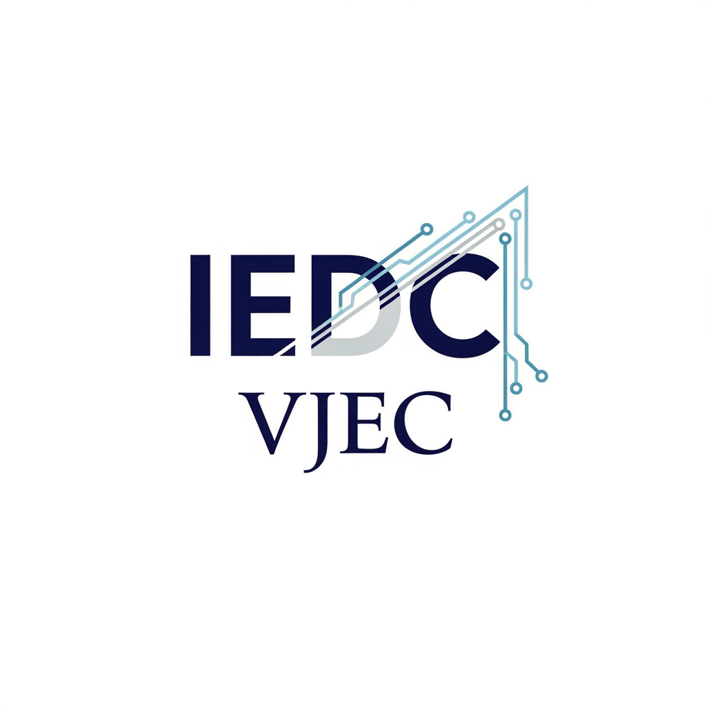 AI Design for a logo for iedc institution nAME VJEC make it minimal change the font