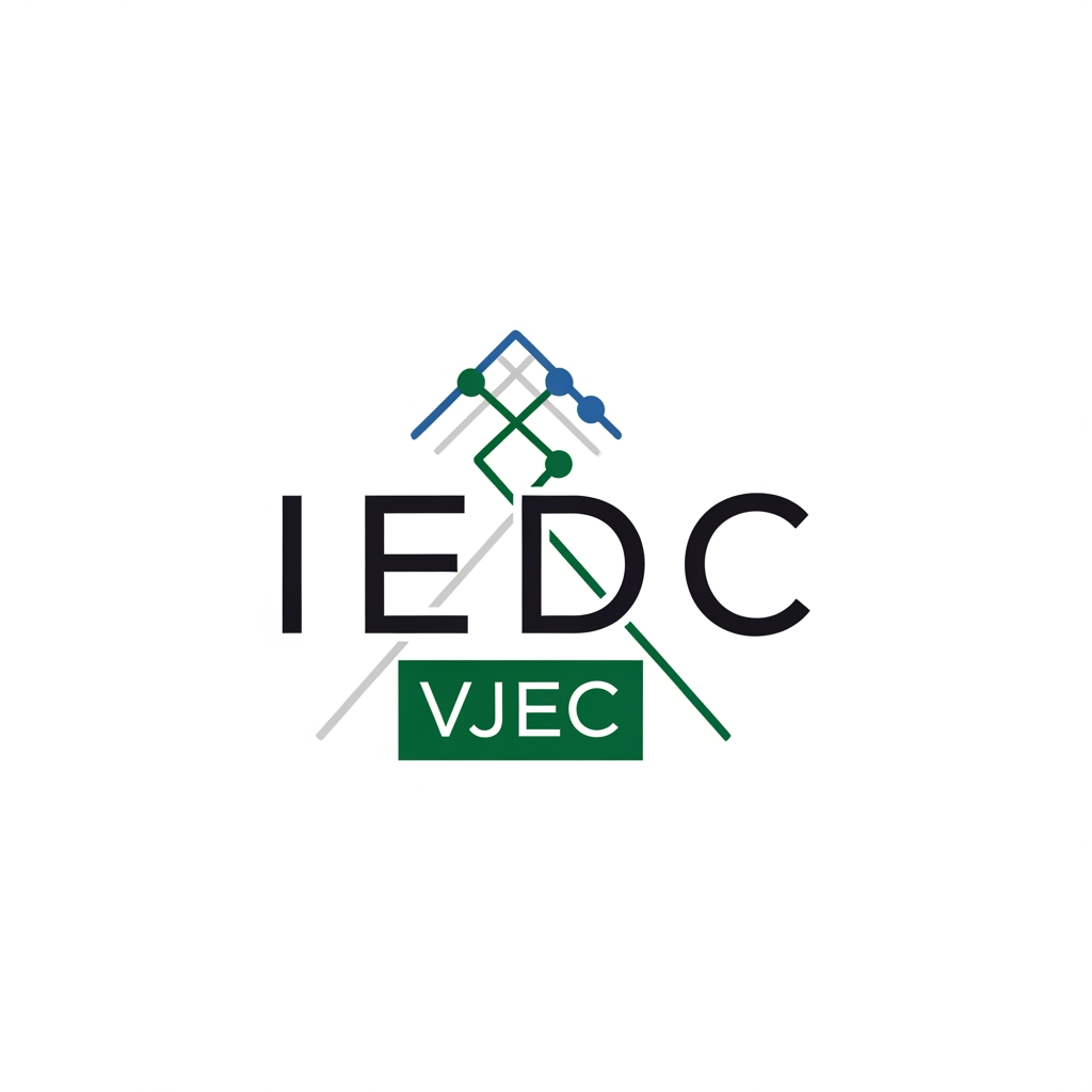 AI Design for a logo for iedc institution nAME VJEC make it minimal