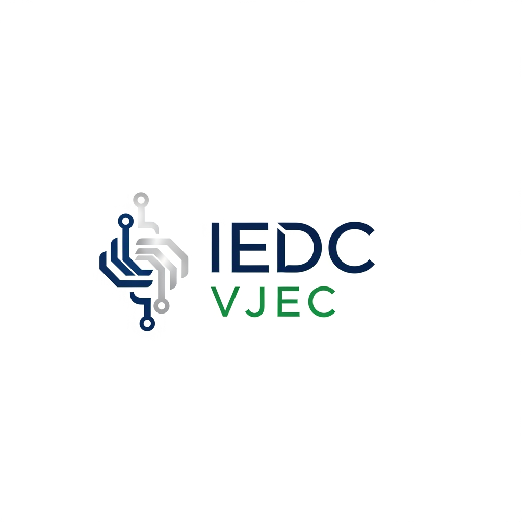 AI Design for a logo for iedc institution nAME VJEC make it minimal