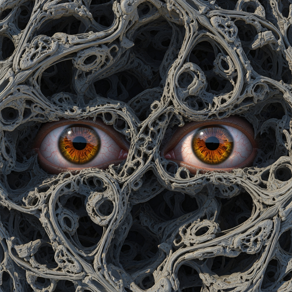 AI Design for crea occhi con sfondo suro tridimensionale