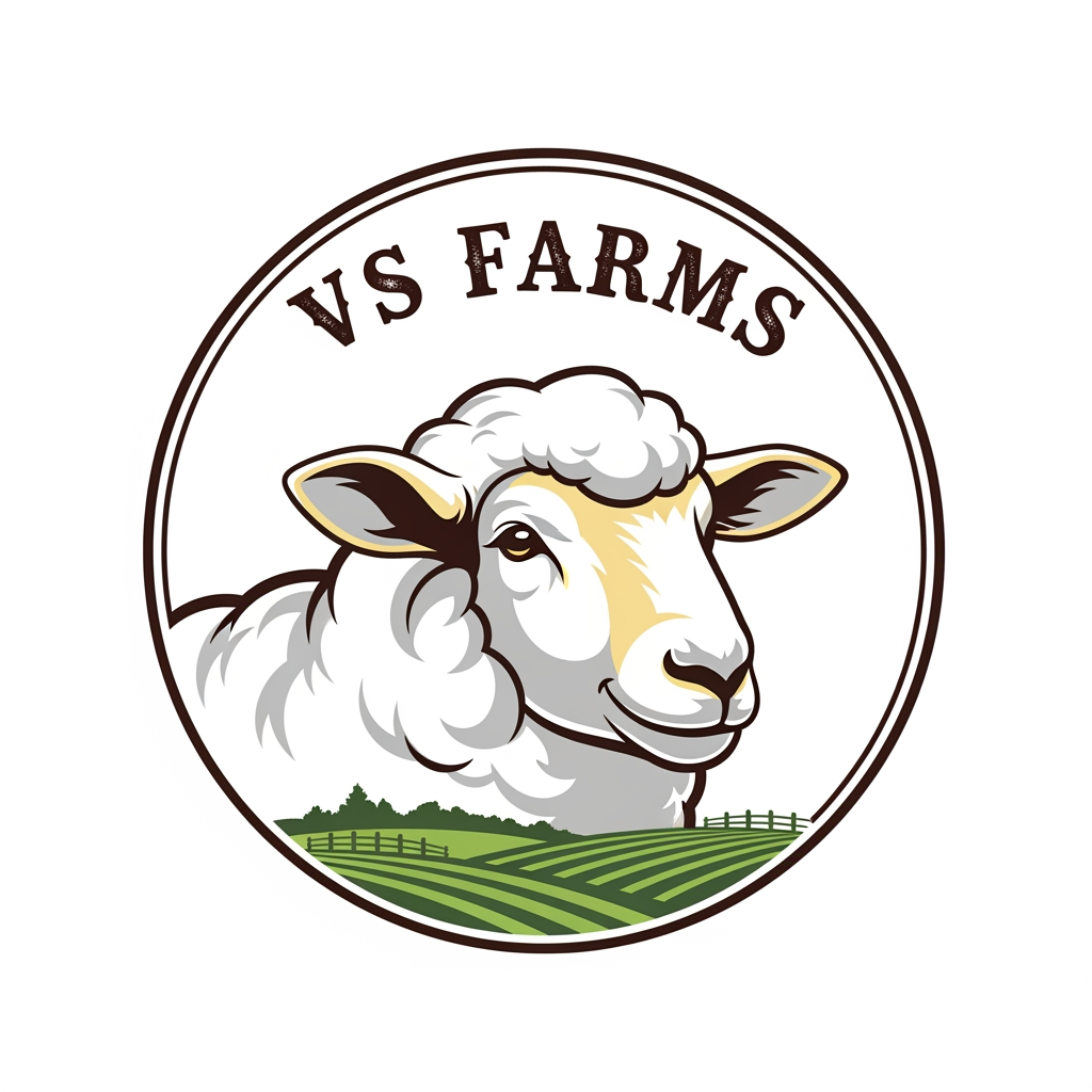 AI Design for i want to create logo for my sheep farming business.. my farm name is VS Farms