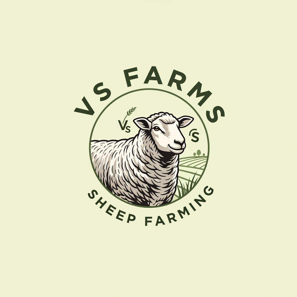 AI Design for i want to create logo for my sheep farming business.. my farm name is VS Farms