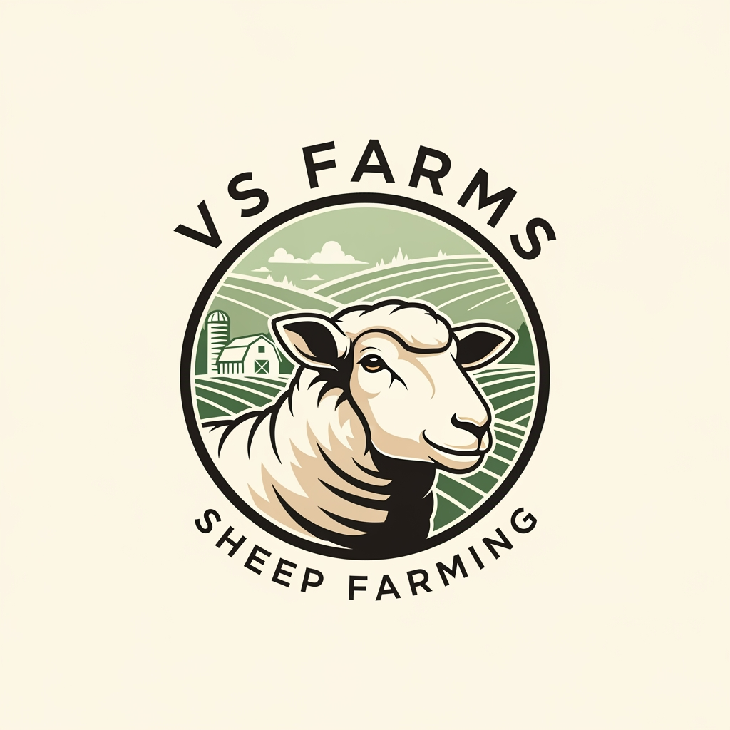 AI Design for i want to create logo for my sheep farming business.. my farm name is VS Farms