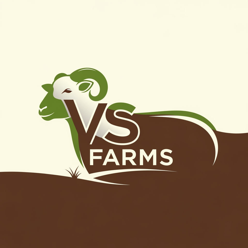 AI Design for i want to create logo for my sheep farming business.. my farm name is VS Farms