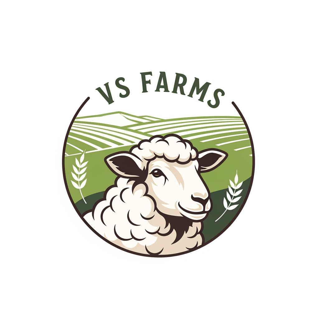 AI Design for i want to create logo for my sheep farming business.. my farm name is VS Farms