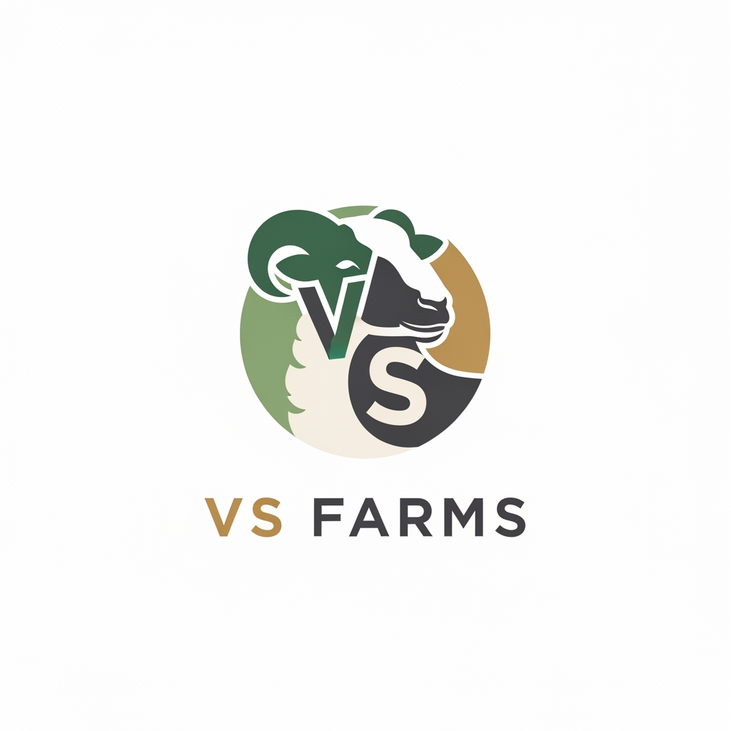 AI Design for i want to create logo for my sheep farming business.. my farm name is VS Farms