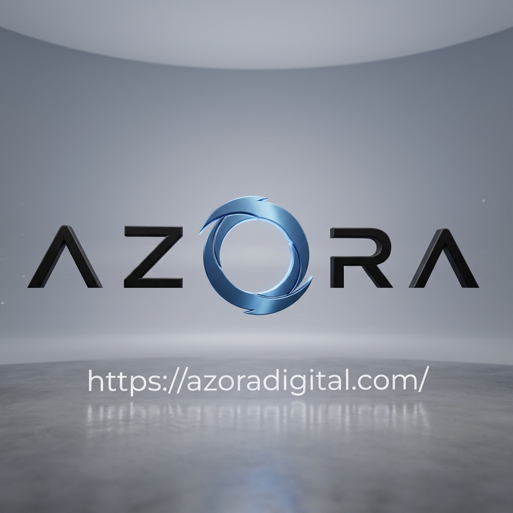AI Design for quiero que hagas una animación 3d para presentar el logo como si hubiese sido hecha en blender, tienes que poner la pagina del sitio web que sería https://azoradigital.com/, que sea más simple porque yo no sé utilizar tan bien blender y que sea para instagram