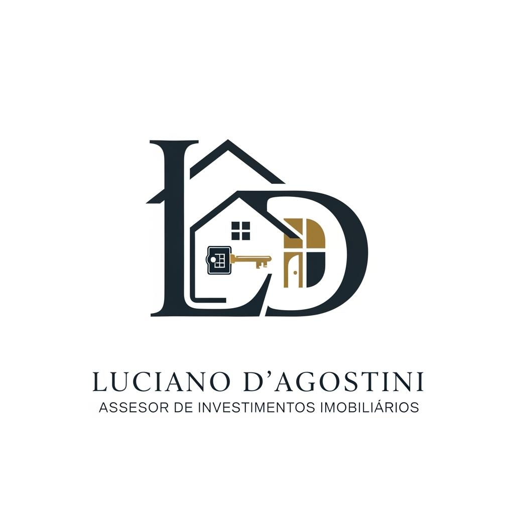 AI Design for meu nome é Luciano D'Agostini, e sou assessor de investimentos imobiliários. 
Quero um logo com as minhas iniciais do nome e sobre nome, que tenha haver com o ramo imobiliário.