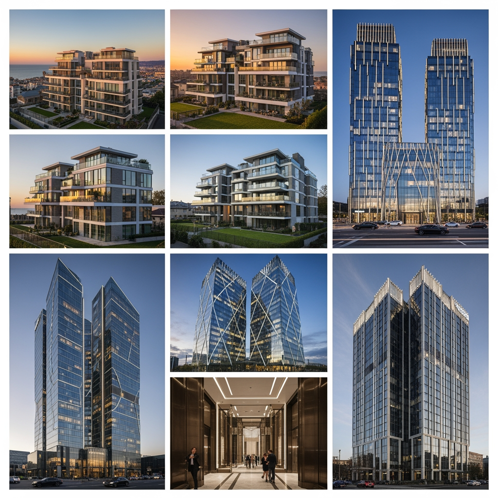 AI Design for quero imagens de predios residencias e comerciais , high ticket