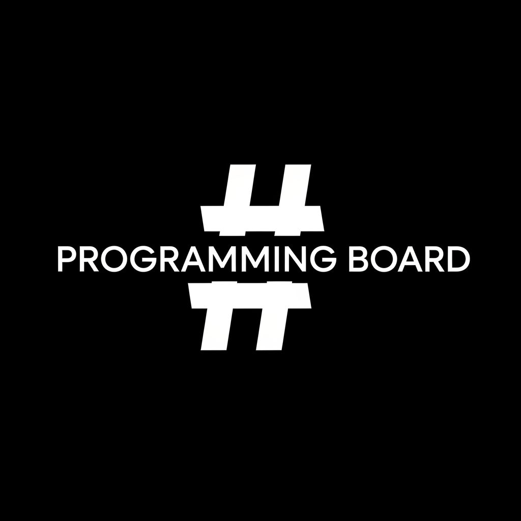 AI Design for I want to create a YouTube logo for my Youtube Channel - Programming Board . I want that in the black background there a hashtag sign and branding of my yt channel