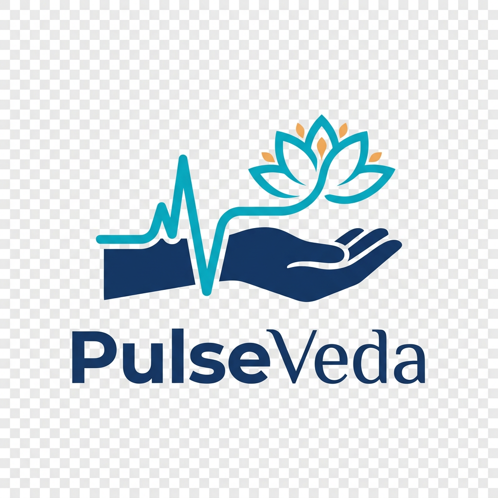 AI Design for Create a flat vector logo for a brand called "PulseVeda".
This is an Ayurvedic pulse diagnosis machine brand.
ICON CONCEPT:
A stylized human wrist/hand with a clean ECG pulse wave running
across it. The pulse wave should subtly form or connect into a
lotus flower at its peak — symbolizing the meeting of modern
pulse technology and Ayurvedic healing.
DESIGN RULES:
- Strictly flat design — zero gradients, zero shadows, zero 3D effects
- No glow, no lighting, no bevel, no texture
- Clean crisp vector shapes only
- Transparent background
- Logo must look great on both white and dark backgrounds
COLORS:
- Deep Navy Blue: #1A3A6B (main icon and text)
- Teal/Cyan: #00B4D8 (pulse wave line)
- Amber Gold: #F4A261 (lotus accent only — minimal use)
- White space as breathing room
TYPOGRAPHY:
- Brand name: PulseVeda
- "Pulse" — bold, modern geometric sans-serif
- "Veda" — slightly lighter weight, subtle classic feel
- Text placed below or beside the icon
OUTPUT REQUIREMENTS:
- Pure logo only — no mockups, no devices, no backgrounds
- No packaging, no phone screens, no business cards shown
- Transparent or white background only
- Final result should be client-ready flat logo