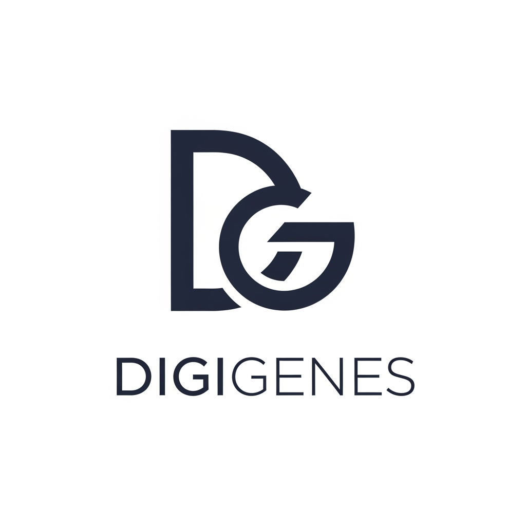 AI Design for behave like a professional designer

i want a logo for digital markeitng company name - DigiGenes
i wnat minimal good conceptual logo deisgn

i want D and G creatively in the logo
the logo shoudl be minimal.. no exatra grpahical element needed.. onyl these two lette rin the logo

no words needed onyl - D and g

please EMBEDD g and b only

donty include the name - digigenes

only two letter d and g

can we embedd G in b only?