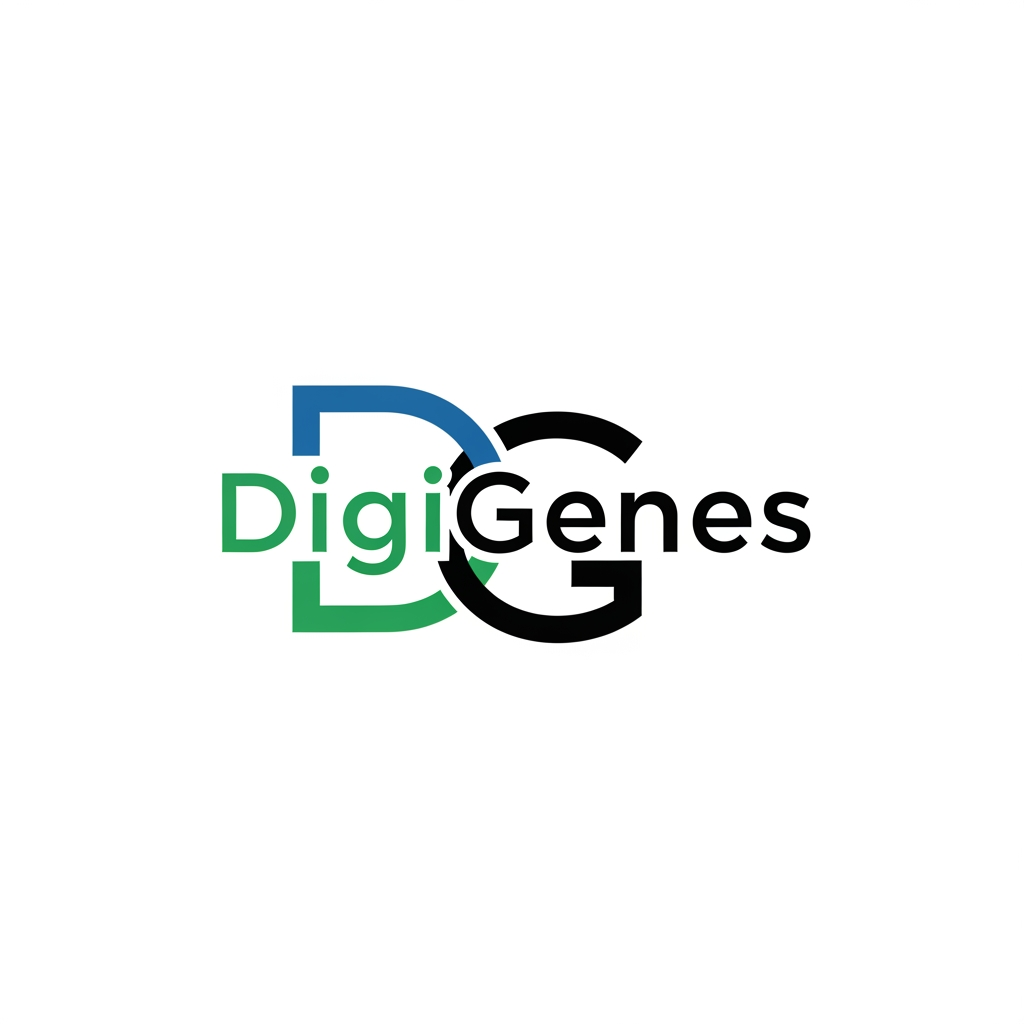 AI Design for behave like a professional designer

i want a logo for digital markeitng company name - DigiGenes
i wnat minimal good conceptual logo deisgn

i want D and G creatively in the logo
the logo shoudl be minimal.. no exatra grpahical element needed.. onyl these two lette rin the logo