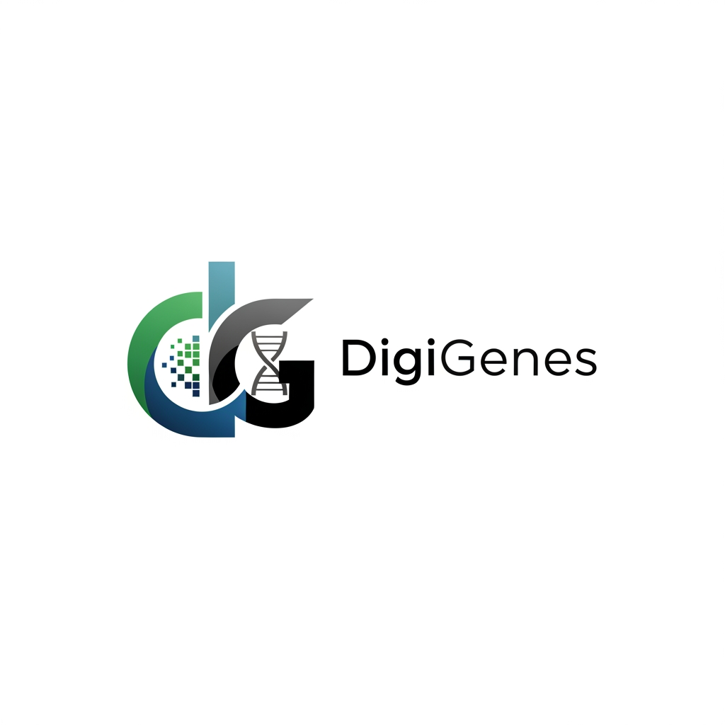 AI Design for behave like a professional designer

i want a logo for digital markeitng company name - DigiGenes
i wnat minimal good conceptual logo deisgn

i want D and G creatively in the logo