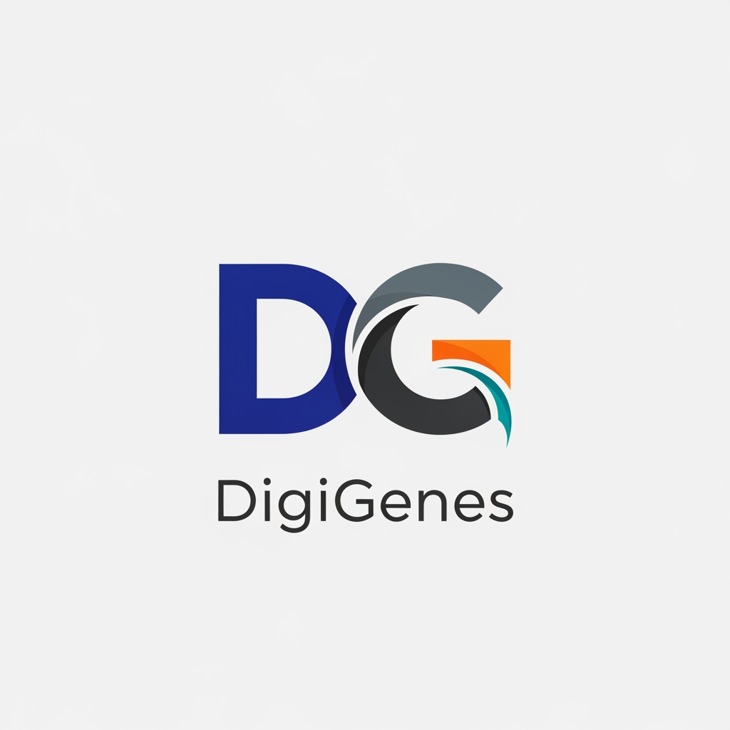 AI Design for behave like a professional designer

i want a logo for digital markeitng company name - DigiGenes
i wnat minimal good conceptual logo deisgn

i want D and G creatively in the logo
the logo shoudl be minimal.. no exatra grpahical element needed.. onyl these two lette rin the logo

no words needed onyl - D and g