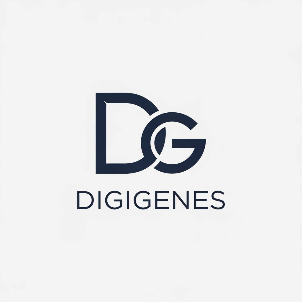AI Design for behave like a professional designer

i want a logo for digital markeitng company name - DigiGenes
i wnat minimal good conceptual logo deisgn

i want D and G creatively in the logo
the logo shoudl be minimal.. no exatra grpahical element needed.. onyl these two lette rin the logo

no words needed onyl - D and g

please EMBEDD g and b only

donty include the name - digigenes

only two letter d and g