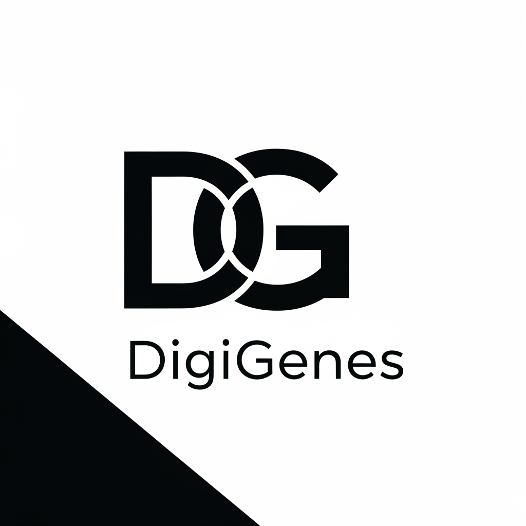 AI Design for behave like a professional designer

i want a logo for digital markeitng company name - DigiGenes
i wnat minimal good conceptual logo deisgn

i want D and G creatively in the logo
the logo shoudl be minimal.. no exatra grpahical element needed.. onyl these two lette rin the logo

no words needed onyl - D and g

please EMBEDD g and b only

donty include the name - digigenes

only two letter d and g