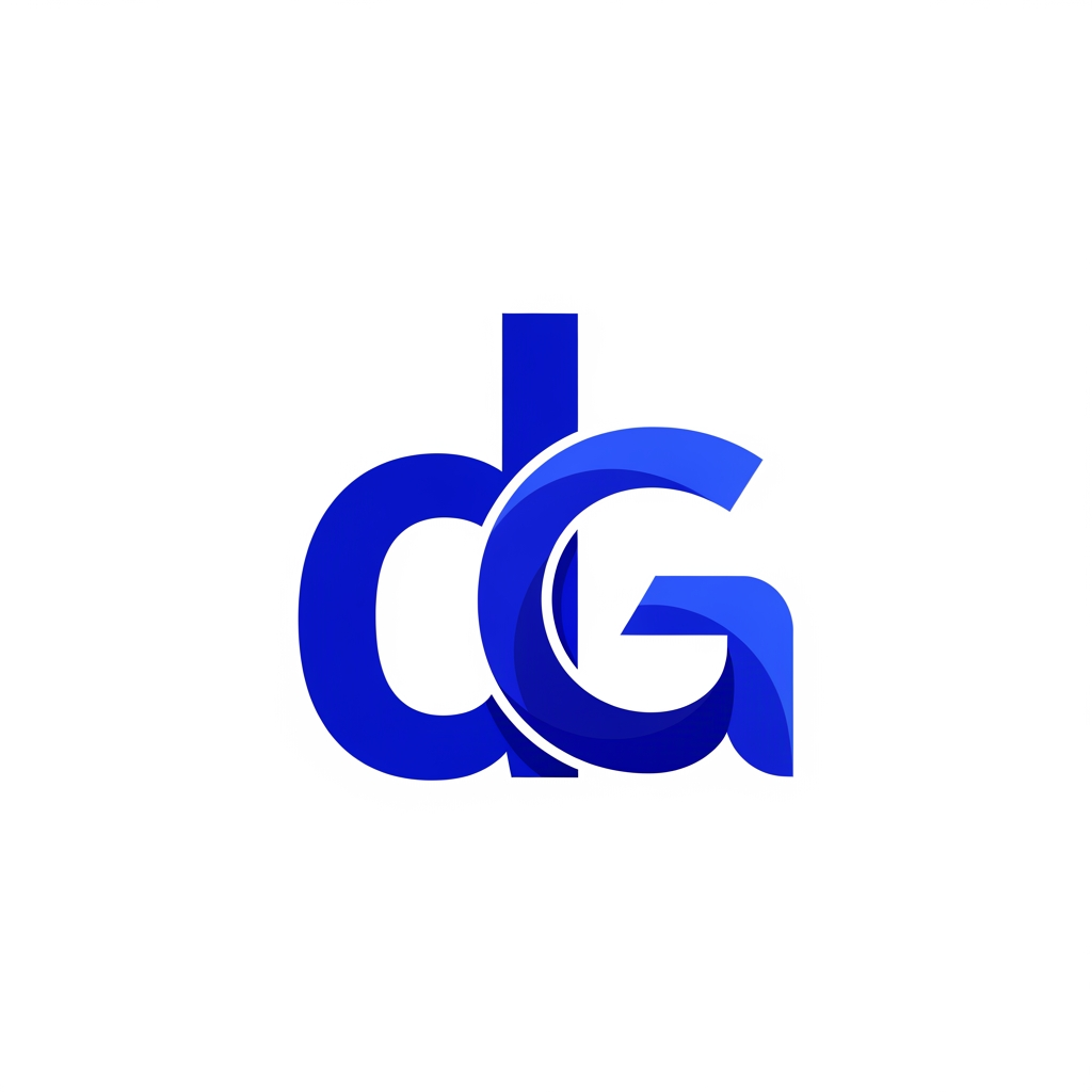 AI Design for i want d and g in a logo mono
we should embed G in d only
generate something good
(the d should small in letters not B)
the curve part of d and G should be overlapping
it should be colourfull.. blue and dark blue
it shoudl look liek a singlre letter (d and G)