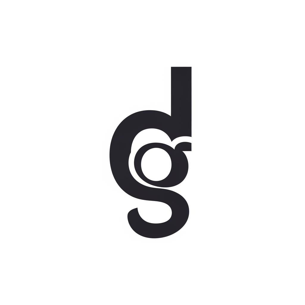AI Design for i want d and g in a logo mono
we should embed G in d only
generate something good
(the d should small in letters not B)
the curve part of d and G should be overlapping
