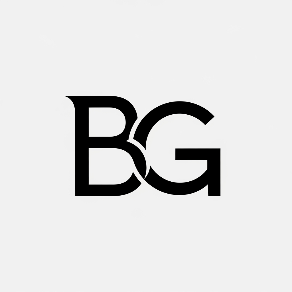 AI Design for i want b and g in a logo mono
we should embed G in b only
the curve part of b and G should be overlapping
generate something good