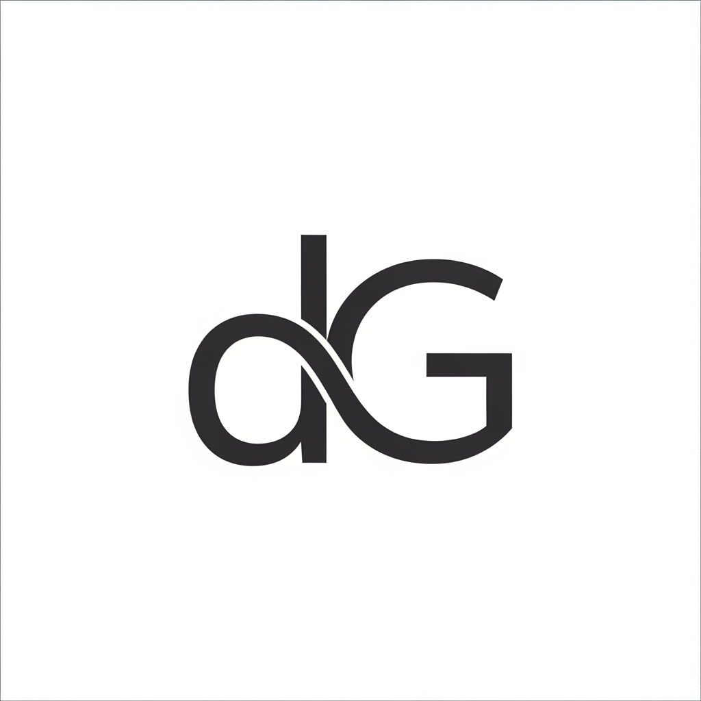 AI Design for i want d and g in a logo mono
we should embed G in d only
the curve part of d and G should be overlapping
generate something good
(the d should small in letters not B)