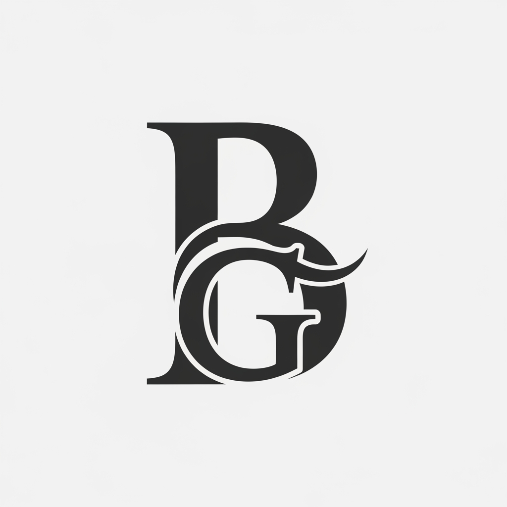 AI Design for i want b and g in a logo mono
we should embed G in b only
the curve part of b and G should be overlapping
generate something good