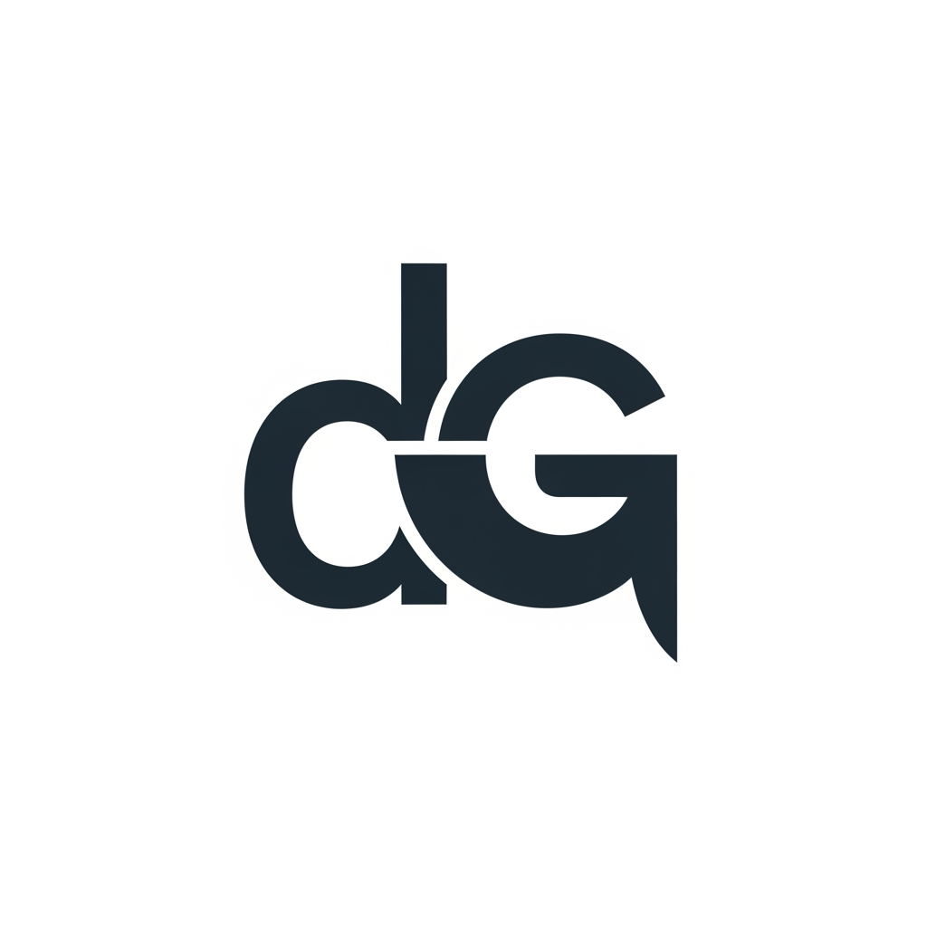 AI Design for i want d and g in a logo mono
we should embed G in d only
the curve part of d and G should be overlapping
generate something good
(the d should small in letters not B)